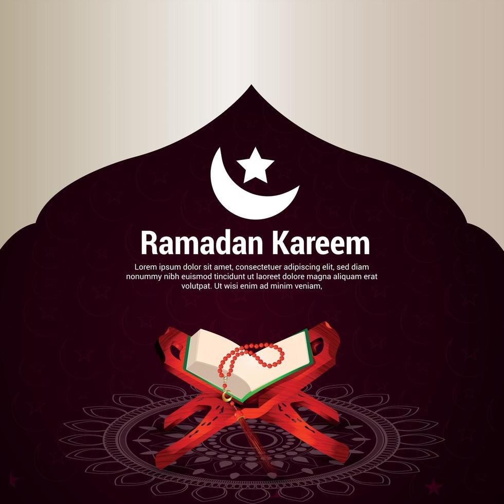 biglietto di auguri per la celebrazione del ramadan kareem vettore