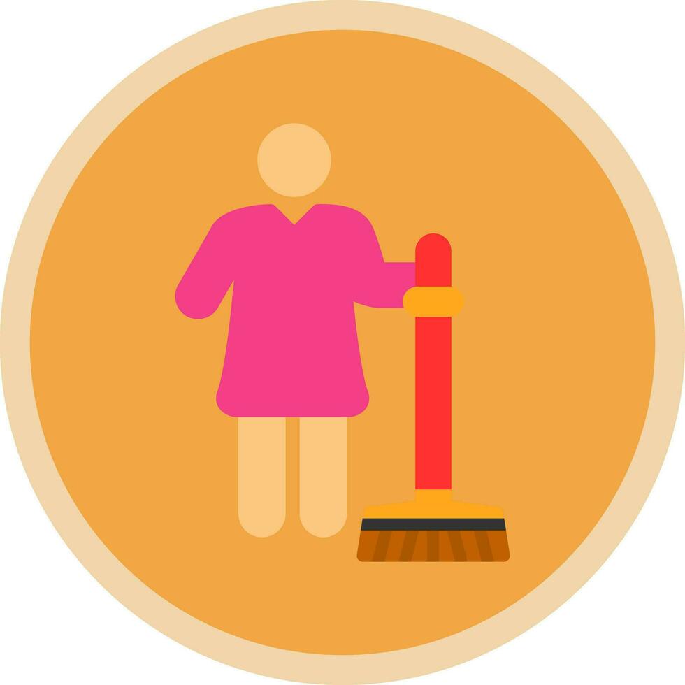 donna delle pulizie vettore icona design