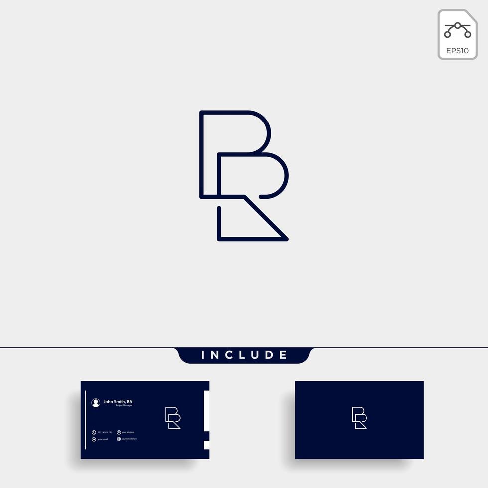 lettera br rb rb logo design semplice vettore