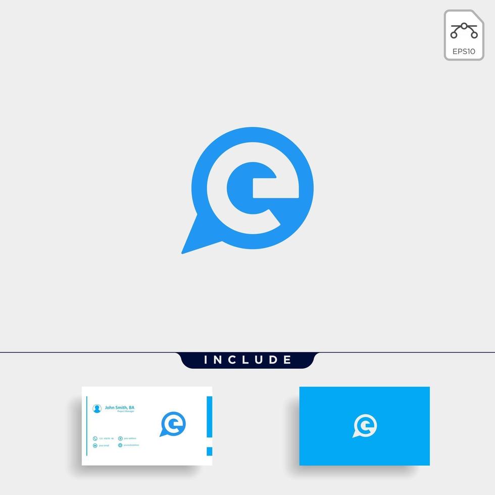 lettera e chat logo modello disegno vettoriale