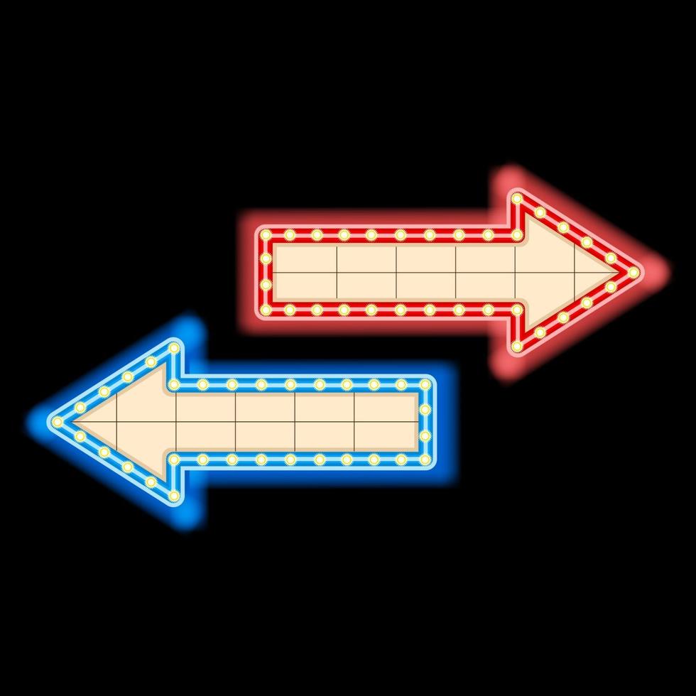 puntatore a freccia al neon isolato realistico vettore