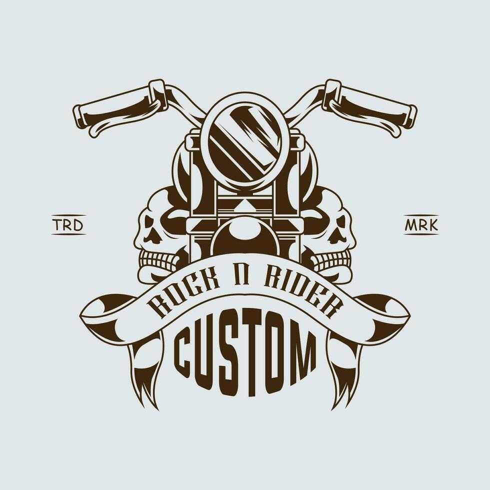 desain logo roccia e cavaliere, templat logo kustom il motore. vettore