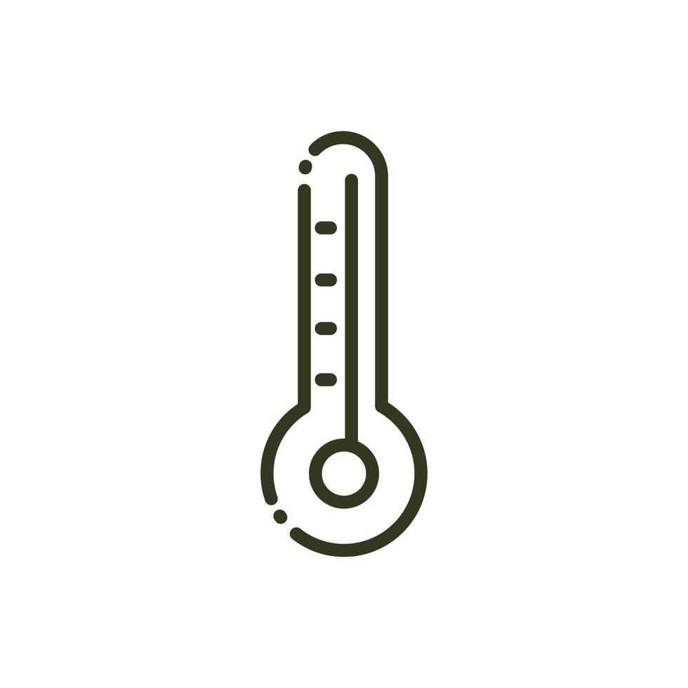 termometro temperatura calda o fredda linea natura design vettore