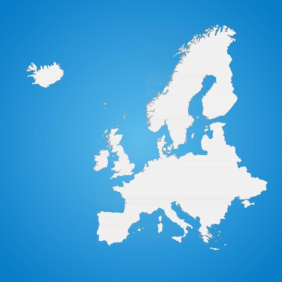 la mappa politica dettagliata del continente europeo con i confini dei paesi vettore