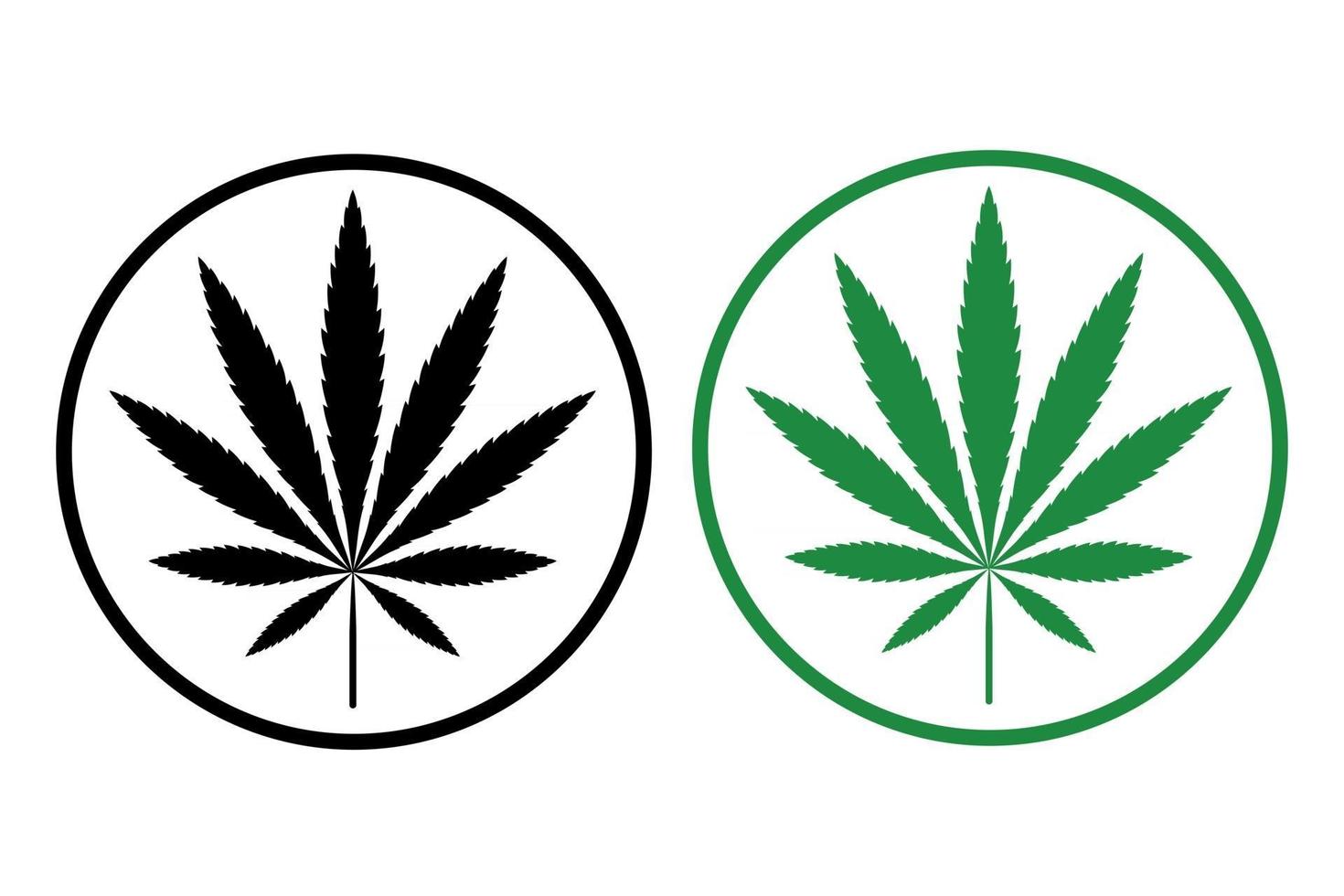 semplice icona di cannabis leaf silhouette sativa marijuana vettore