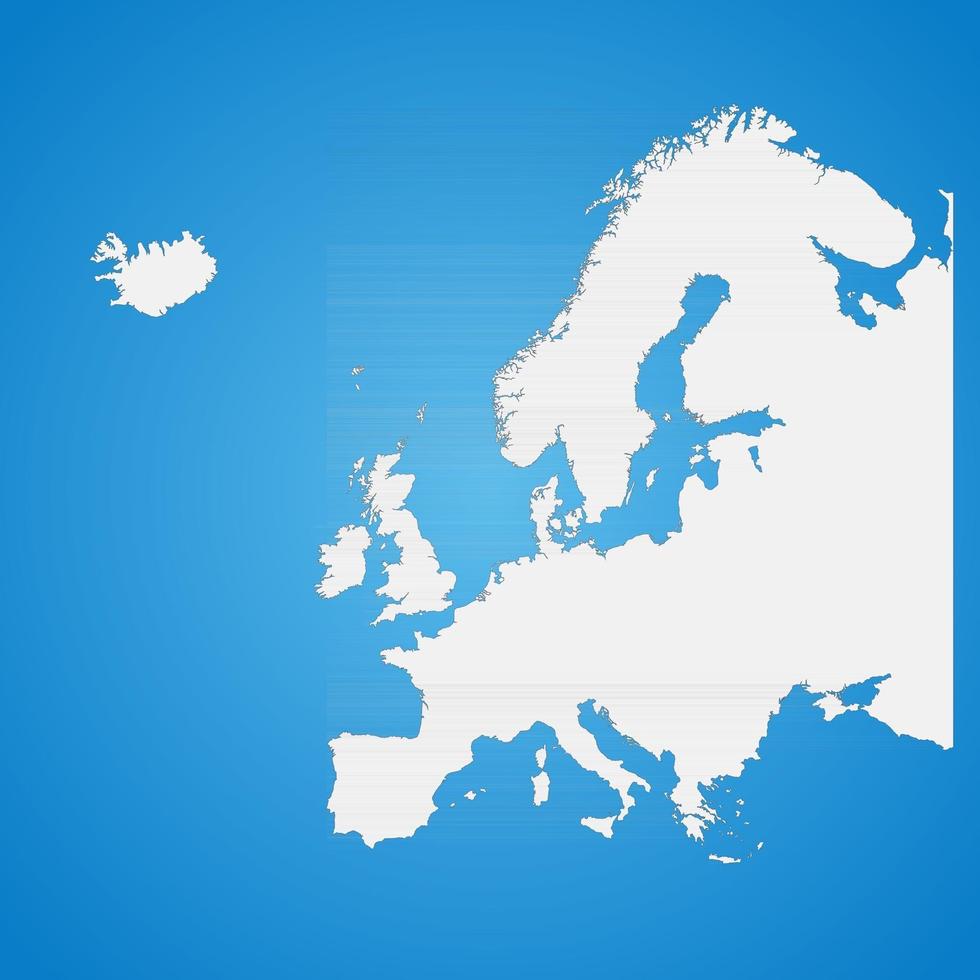 la mappa dettagliata politica del continente europeo con la russia con i confini dei paesi vettore