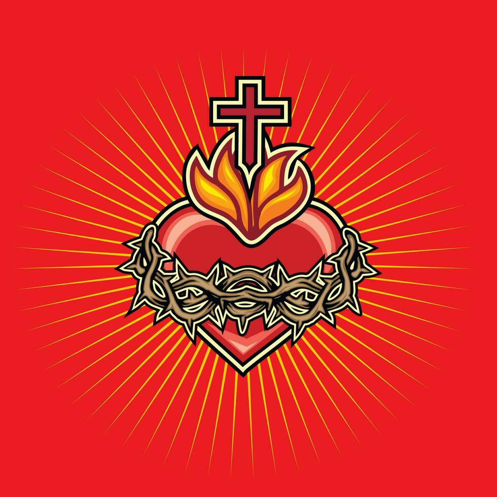cattolico simbolo, maggior parte sacro cuore di Gesù vettore