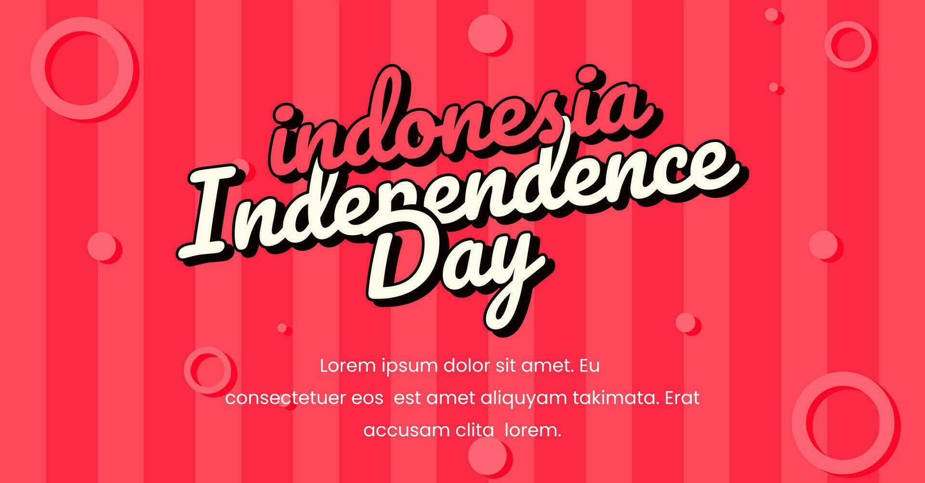 Indonesia 17 agosto indipendenza giorno bandiera sfondo con tipografia testo vettore