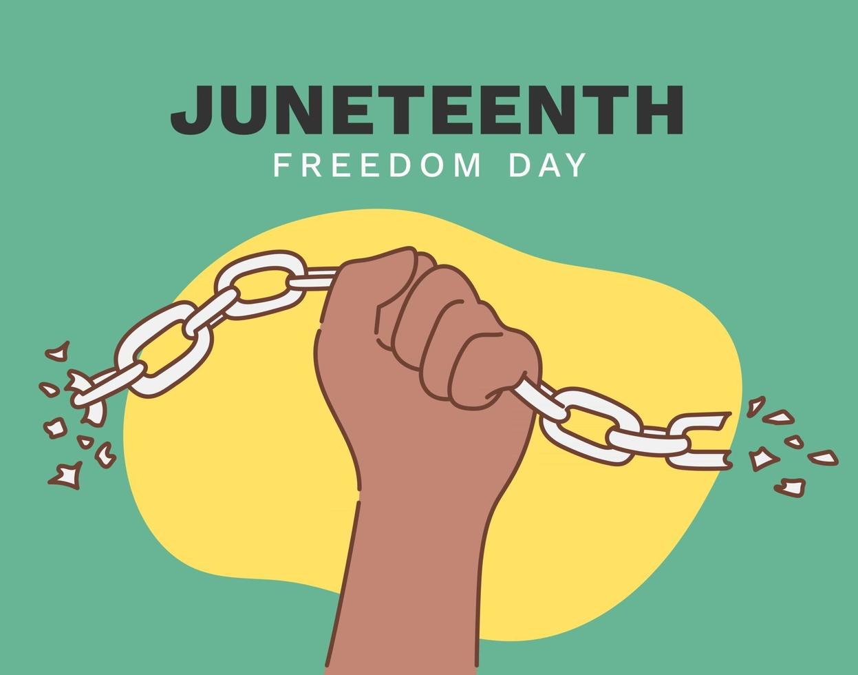 Juneteenth Independence Day Freedom or Emancipation Day annuale festa americana celebrata a giugno 19 poster di storia e patrimonio afroamericano banner biglietto di auguri vettore