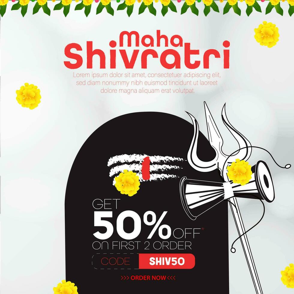 illustrazione di contento mahashivratri vendita striscione, annuncio pubblicitario sfondi. vettore