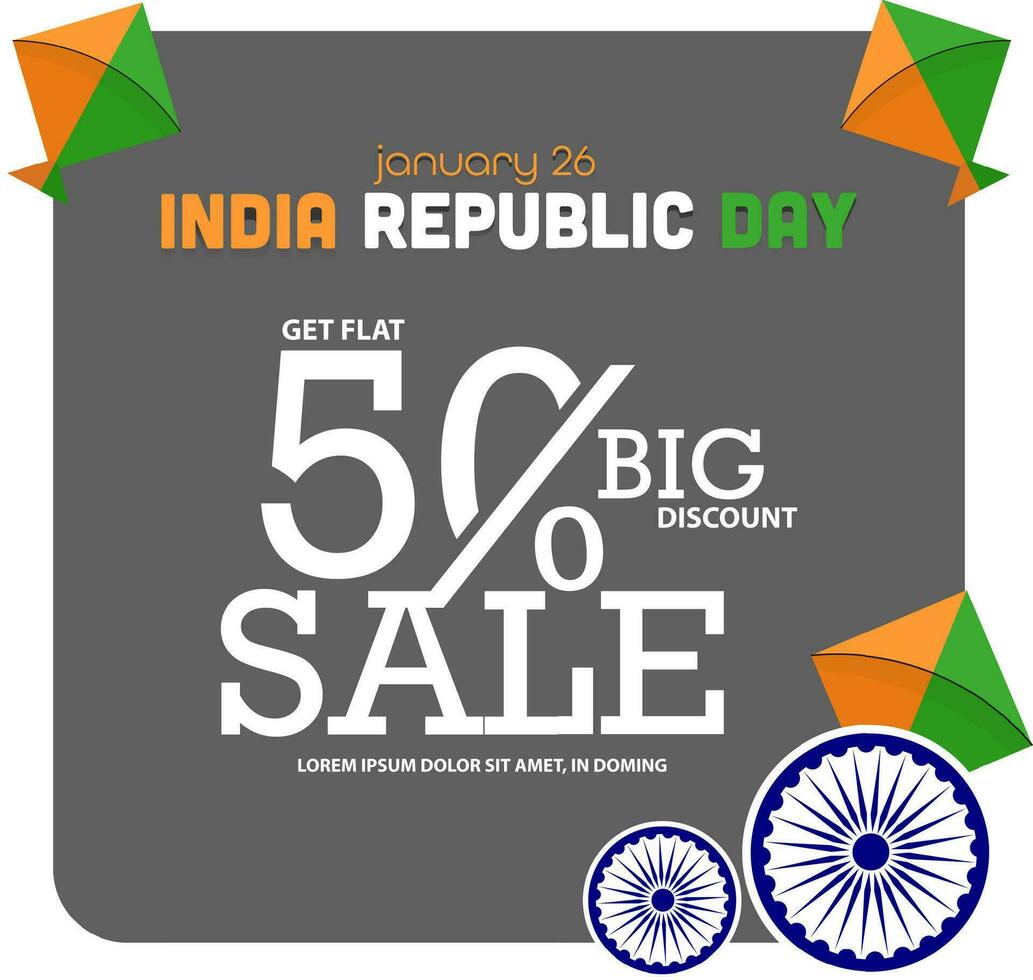 contento repubblica giorno di India vendita striscione. vettore illustrazione