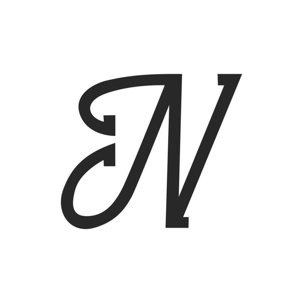 lettera n logo vettoriale