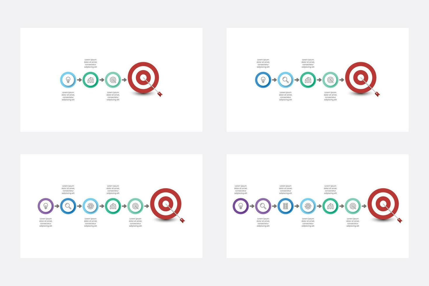 collezione di obbiettivo Infografica modello design vettore