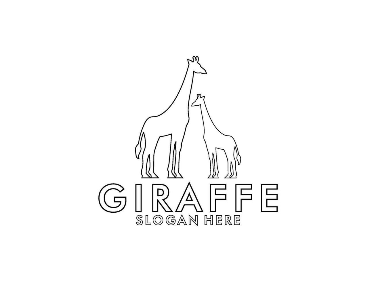 giraffa linea logo vettore modello
