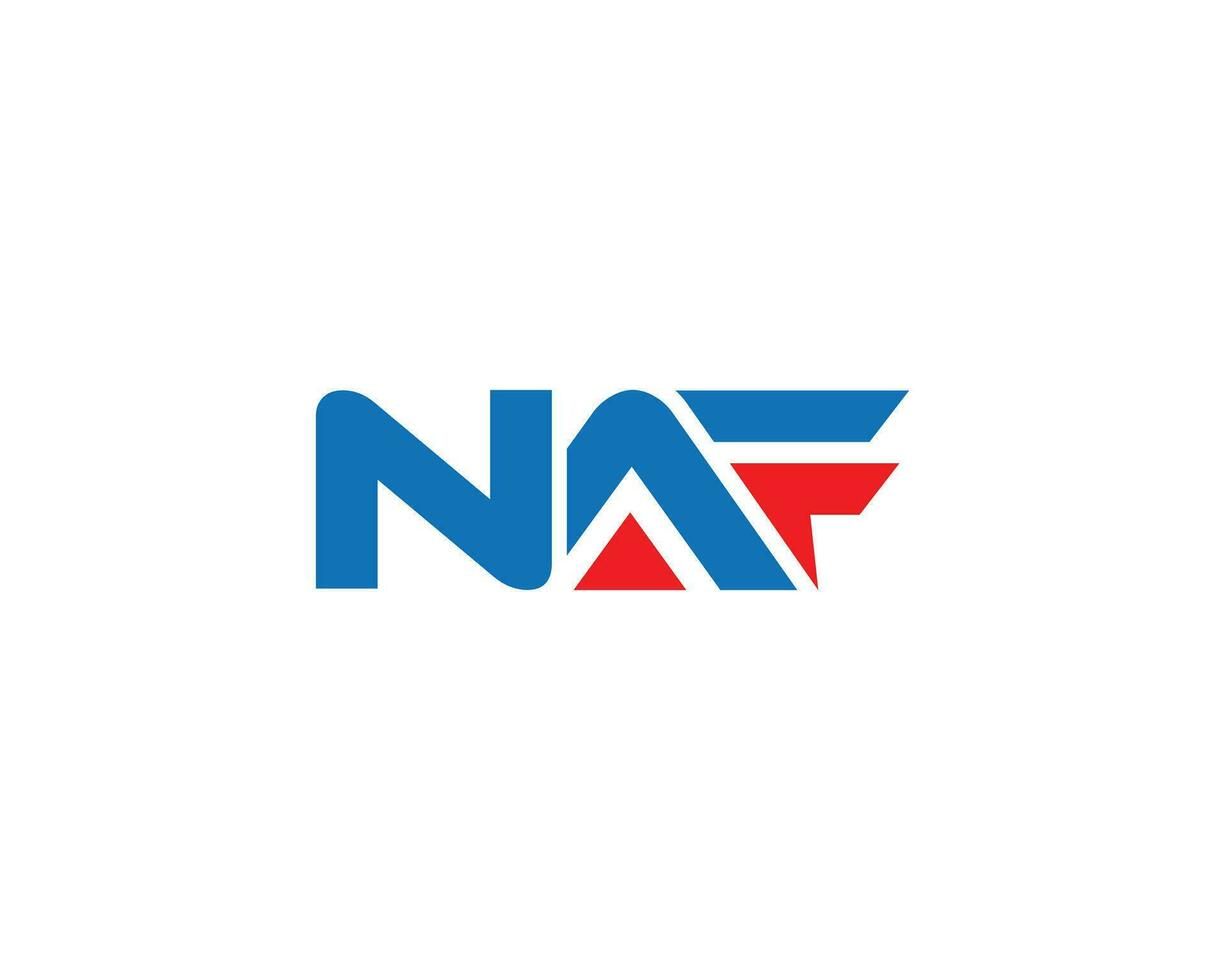 creativo unico lettera naf logo icona design astratto vettore modello.