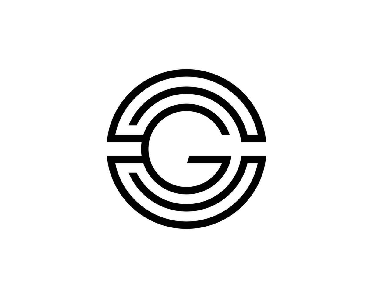 creativo lettera cg e gc astratto logo icona design informatica cartello vettore concetto.