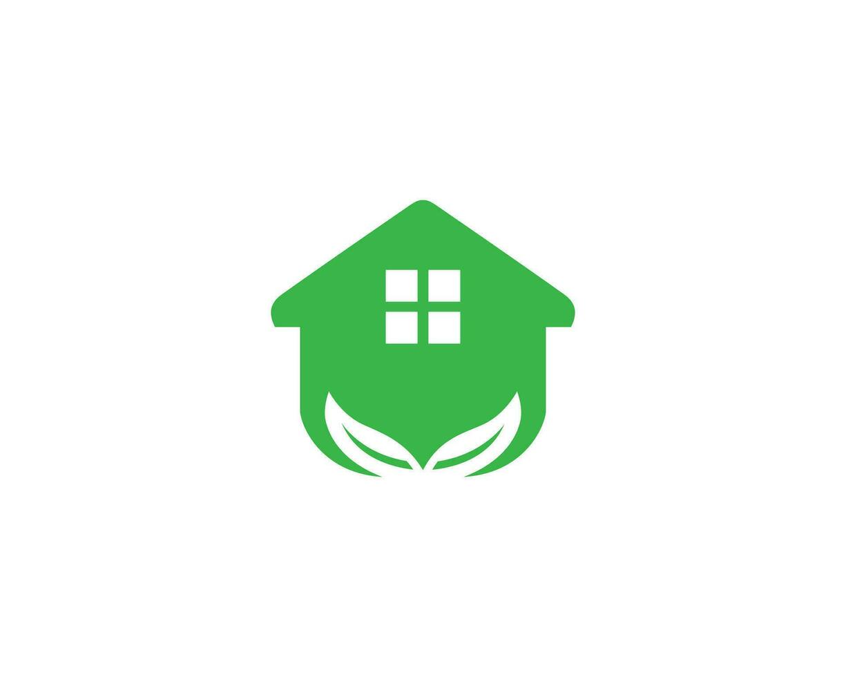 verde casa logo design naturale ambiente concetto vettore. vettore