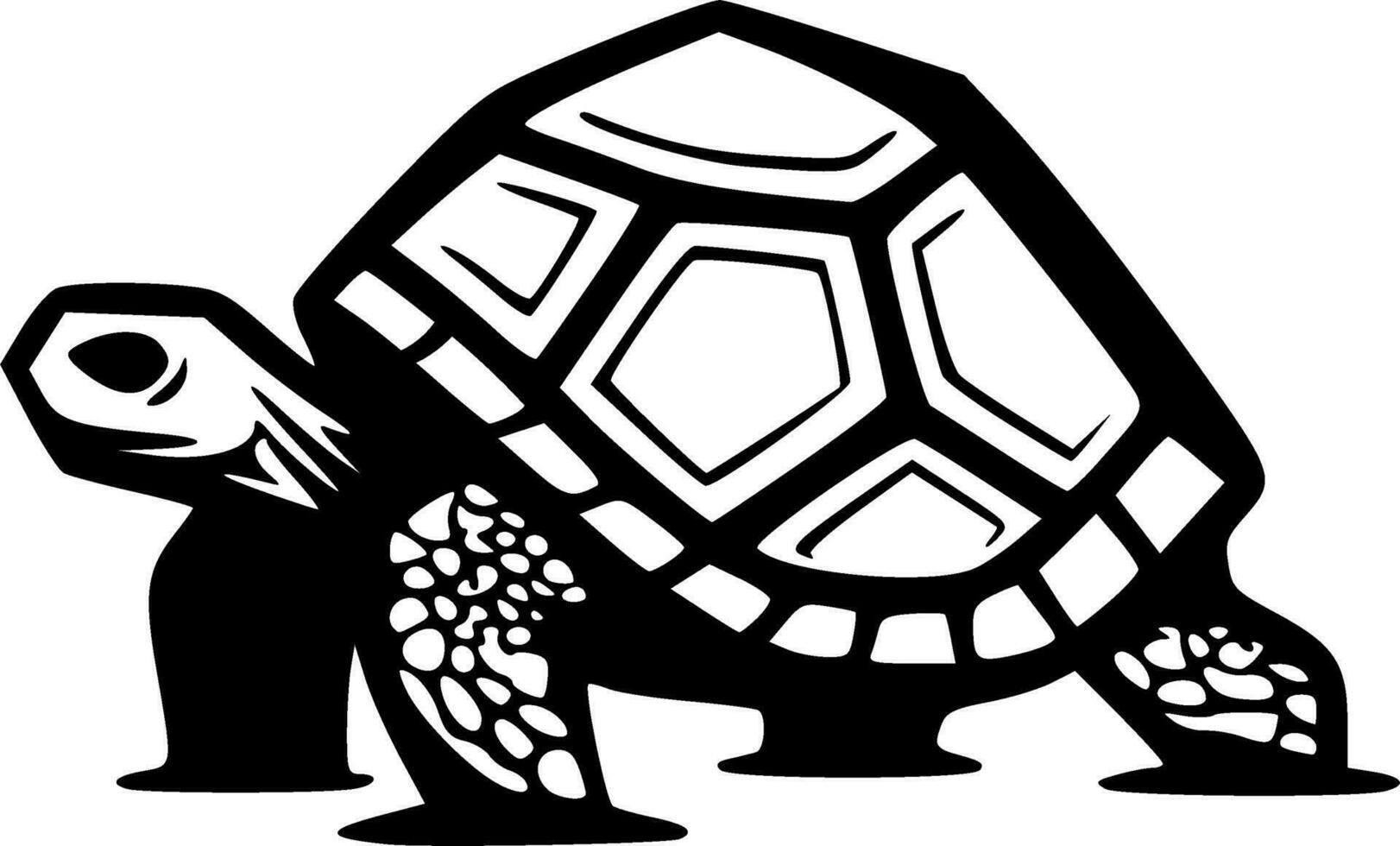 a piedi tartaruga nero lineamenti monocromatico vettore illustrazione