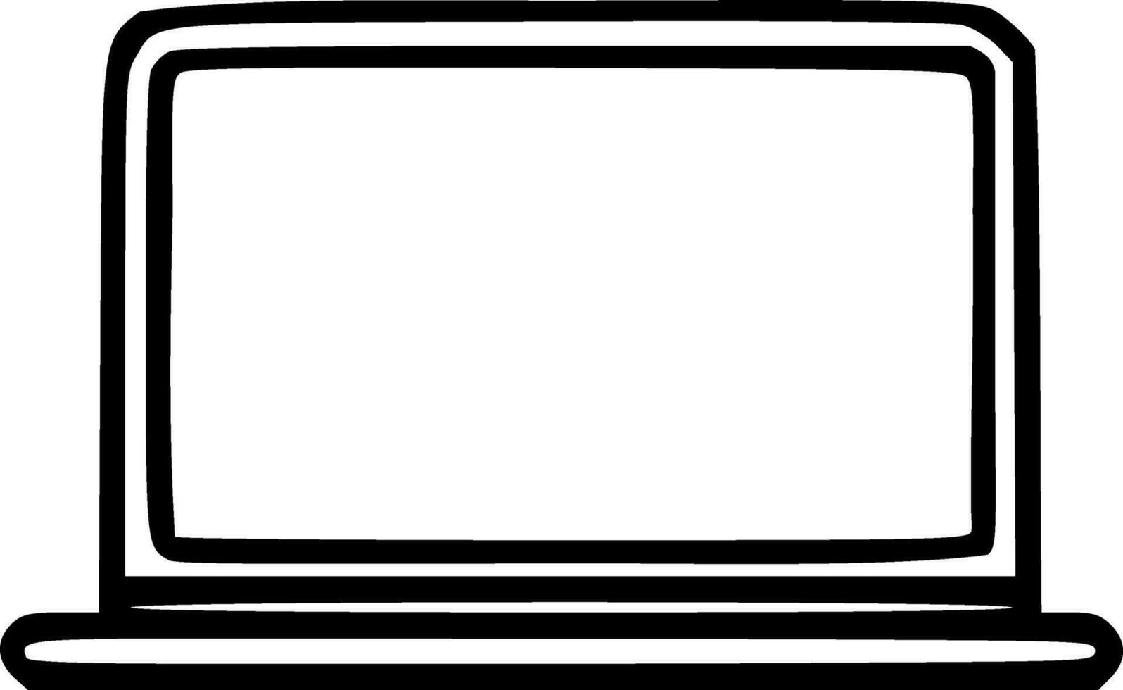 il computer portatile computer icona nero lineamenti vettore illustrazione