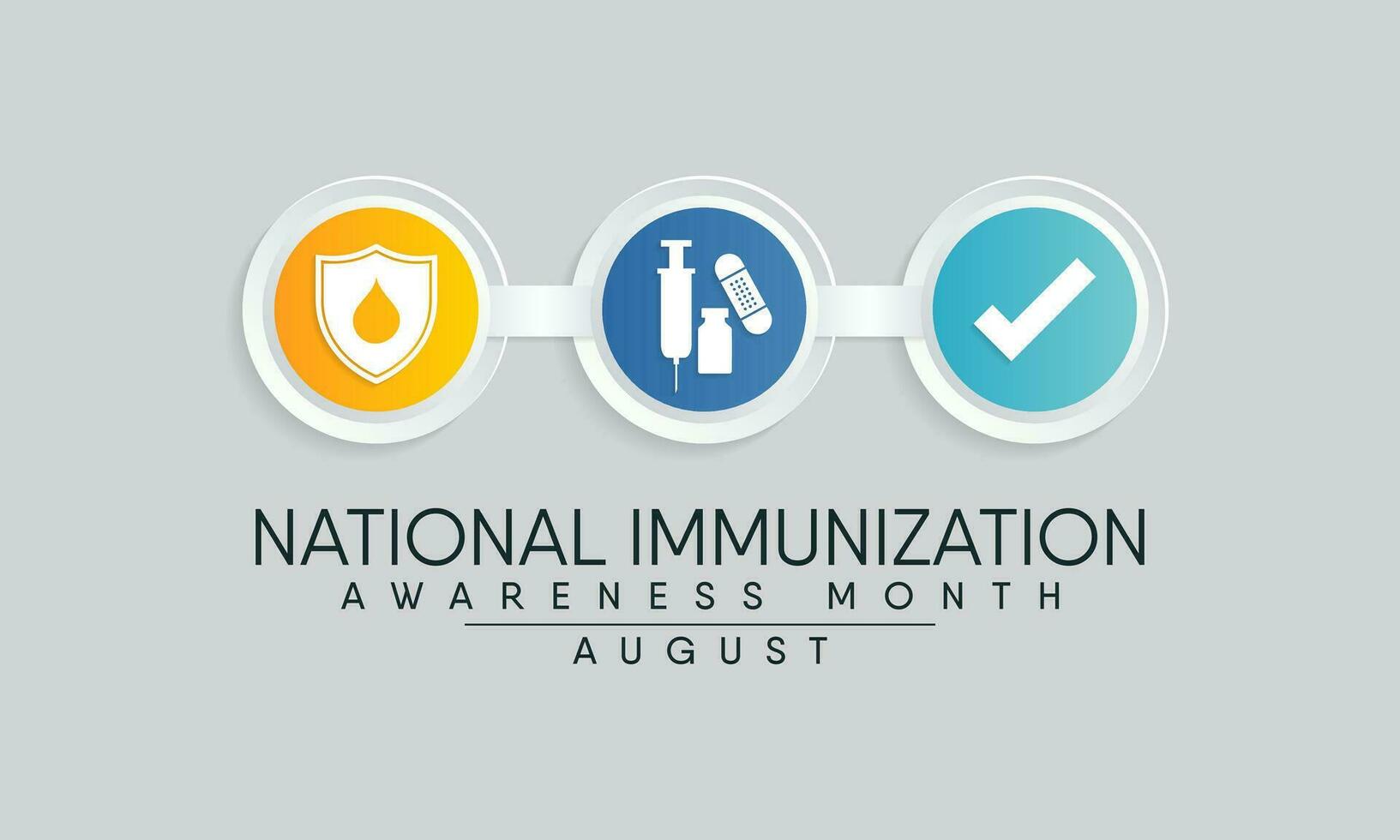 immunizzazione consapevolezza mese è osservato ogni anno nel agosto, esso è il processi di quale un dell'individuo immune sistema diventa fortificato contro un agente. vettore illustrazione