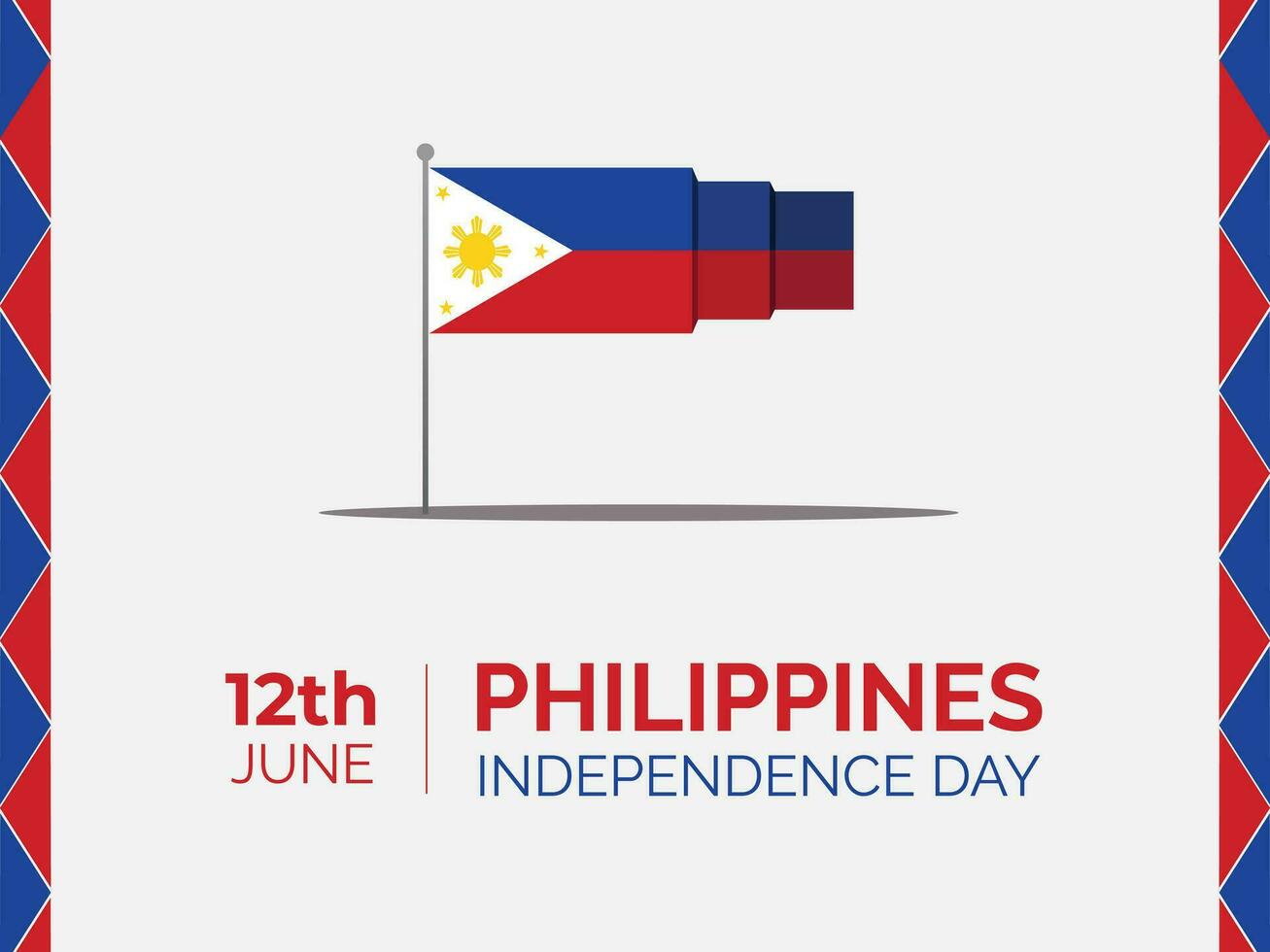 bandiera per nazionale indipendenza giorno di il filippine. contento indipendenza giorno bandiera per Filippine 12 ° giugno. vettore illustrazione