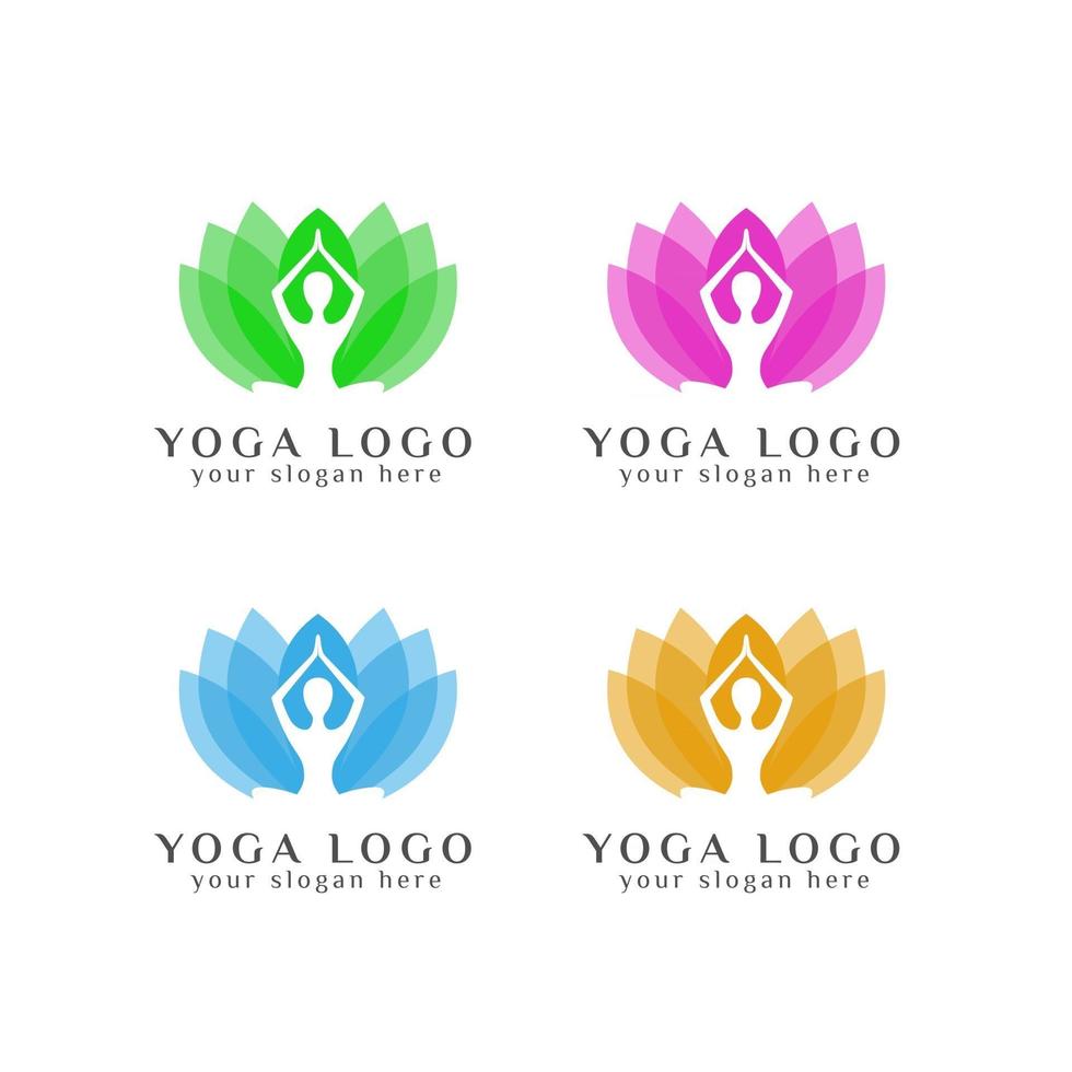 modello di logo di lotus yoga vettore