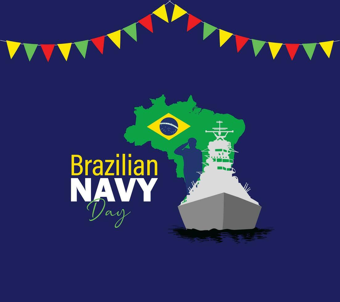 brasiliano Marina Militare giorno. giugno 11. brasile nazionale celebrazione. modello per sfondo, striscione, carta, manifesto. vettore illustrazione.