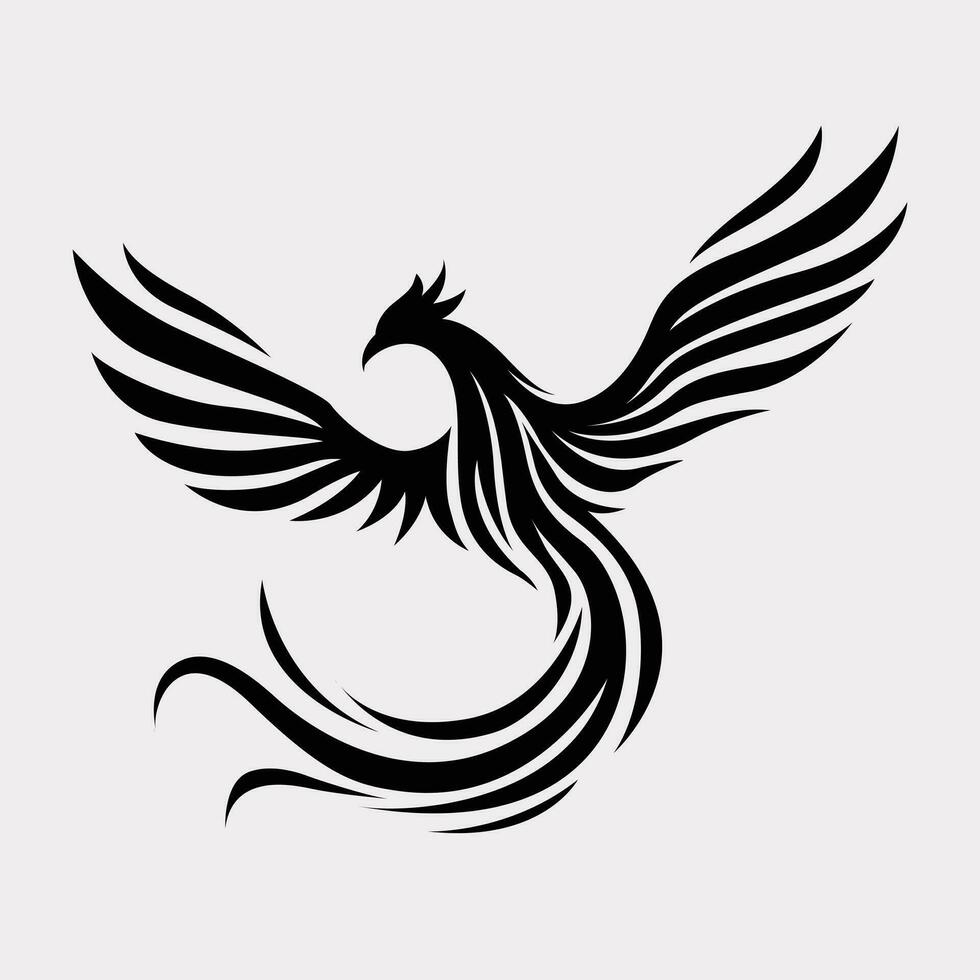Fenice, sole, uccello, fuoco, emblema simbolo icona vettore logo