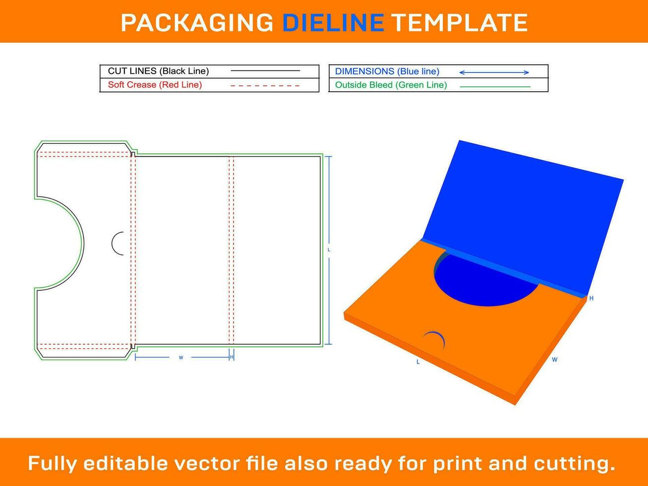 carta titolare Busta, Dieline modello, svg, eps, PDF, DXF, ai, png, jpeg vettore