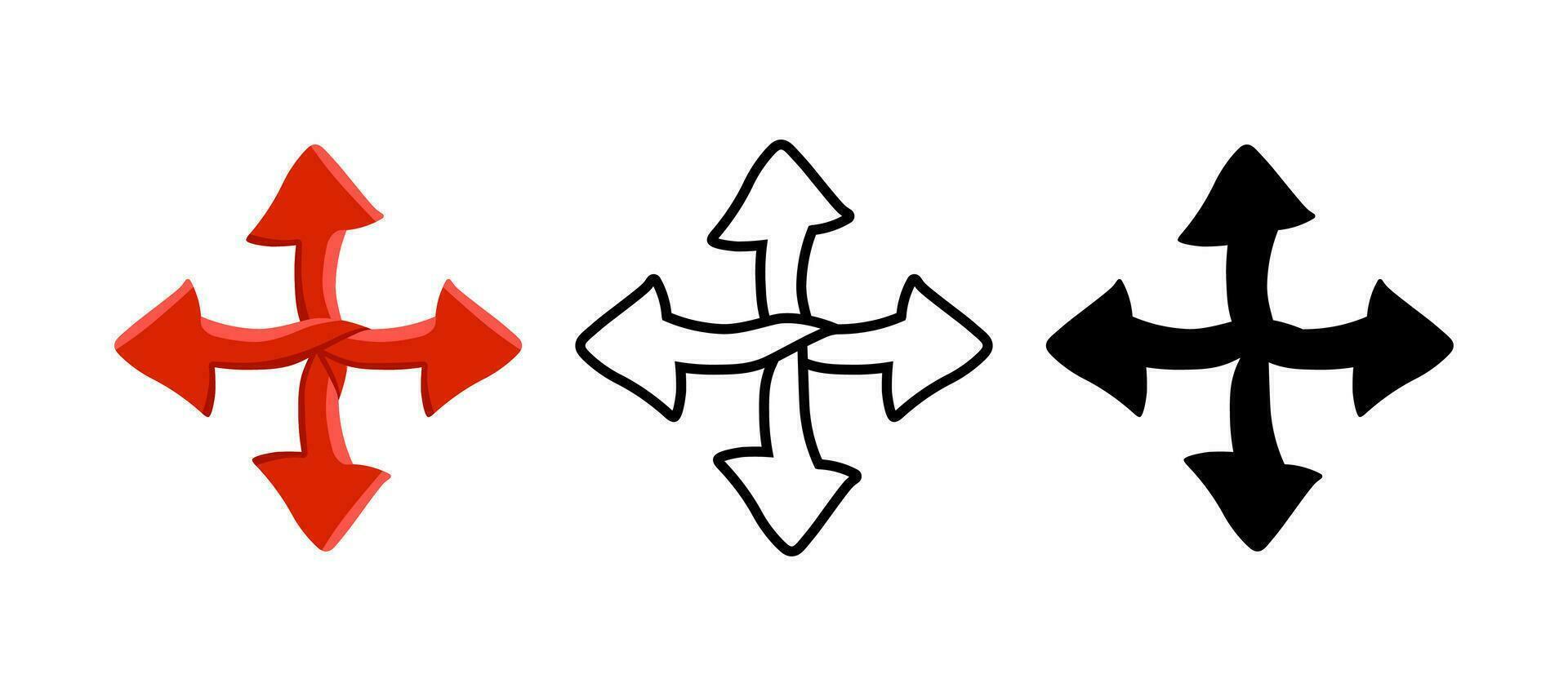 freccia icona cartello impostare, rosso 3d e piatto nero attività commerciale Infografica simbolo design elemento, direzione navigazione isolato vettore impostare, grafico ragnatela pointer cursore.