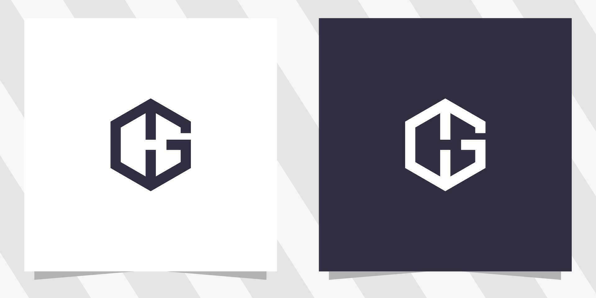 lettera gh hg logo design vettore