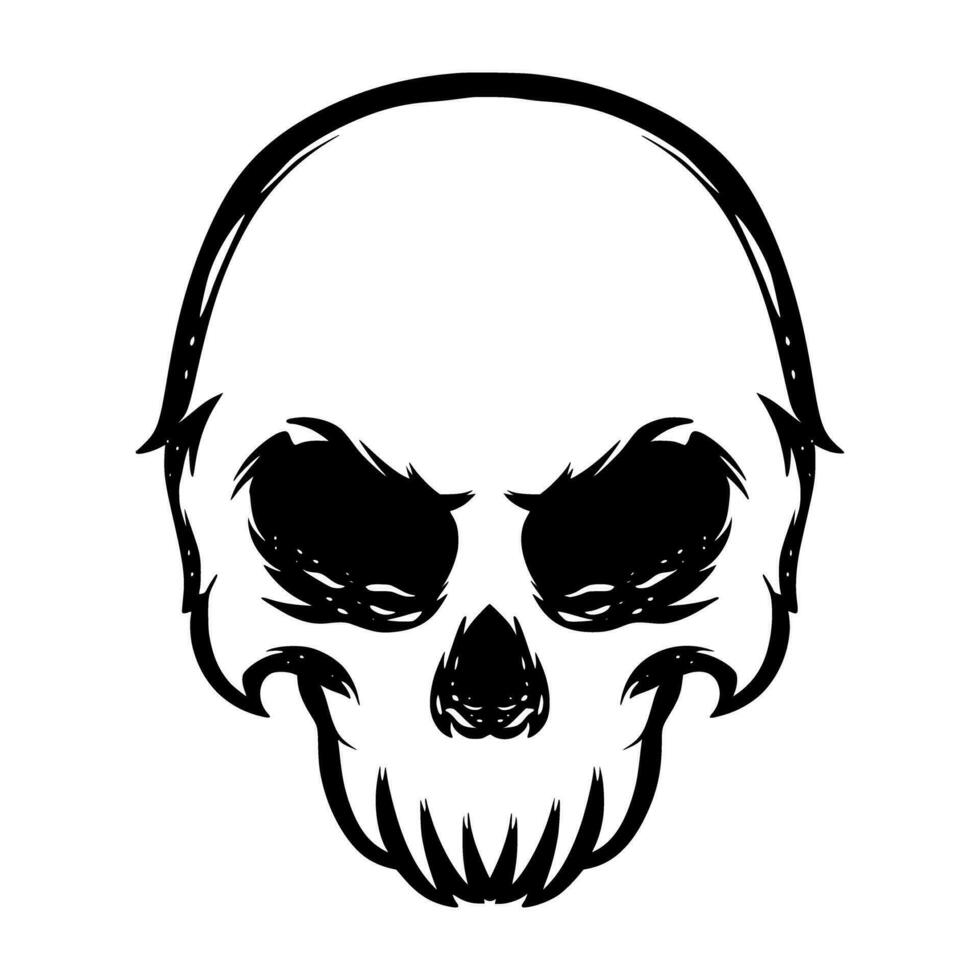 cranio illustrazione portafortuna logo vettore