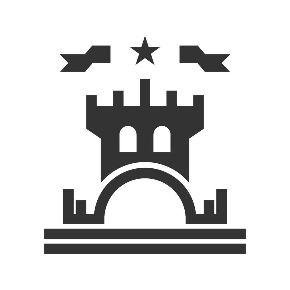 castello logo icona design vettore