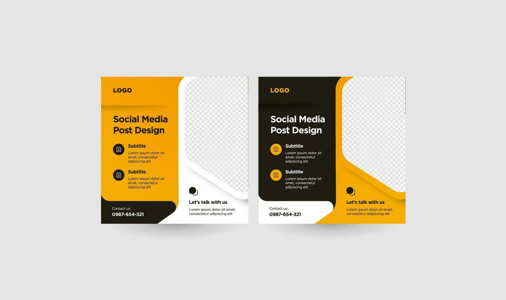 sociale media inviare modello per il tuo attività commerciale. giallo nero e bianca colori combinazione rendere esso Perfetto e cospicua vettore