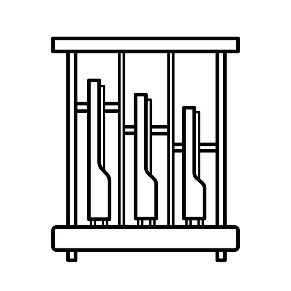 angklung indonesiano tradizionale musicale strumento vettore icona schema isolato su piazza bianca sfondo. semplice piatto minimalista musicale strumenti elementi disegno.