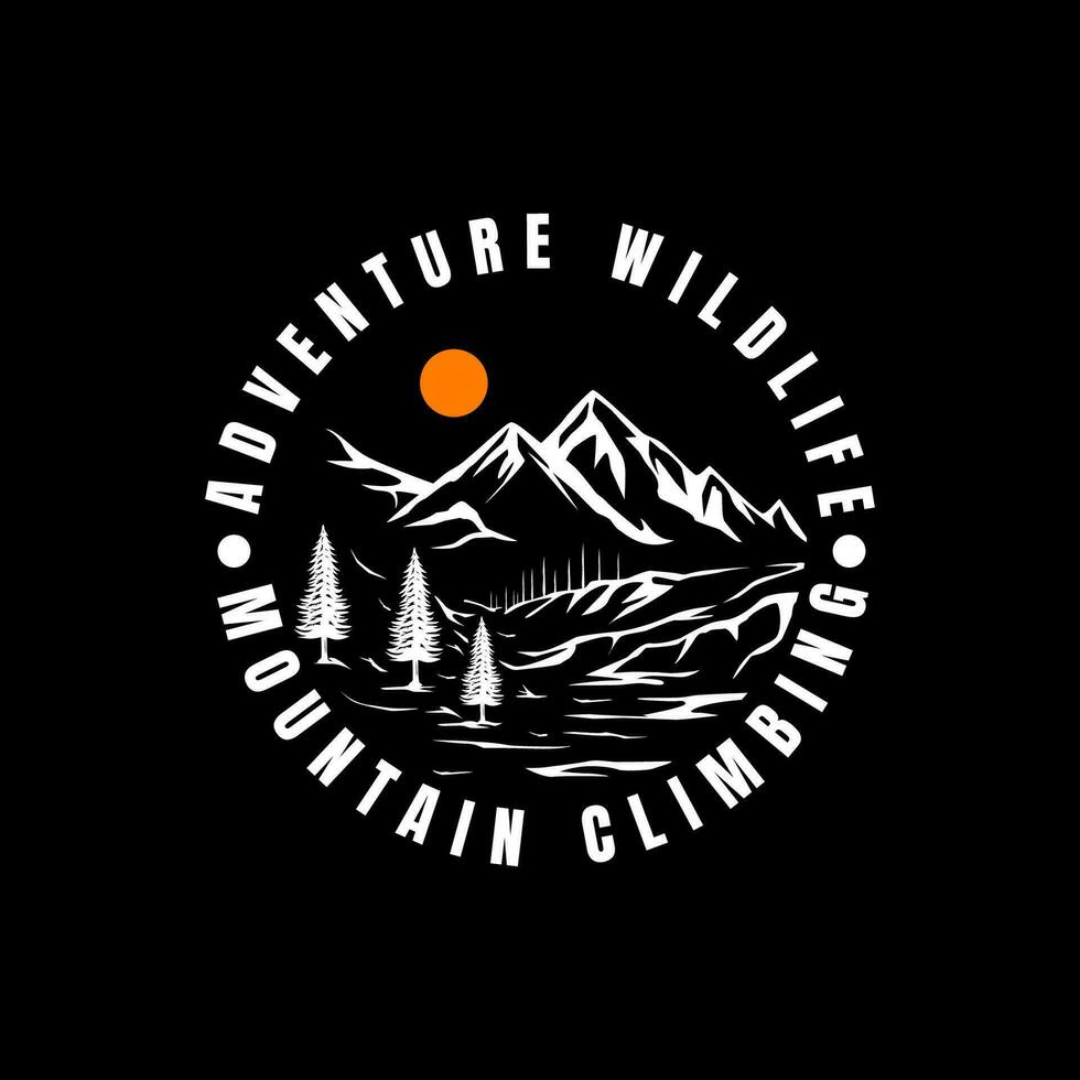montagna logo, vettore montagna arrampicata, avventura, design per arrampicata, arrampicata attrezzatura, e marca con montagna logo vettore illustrazione
