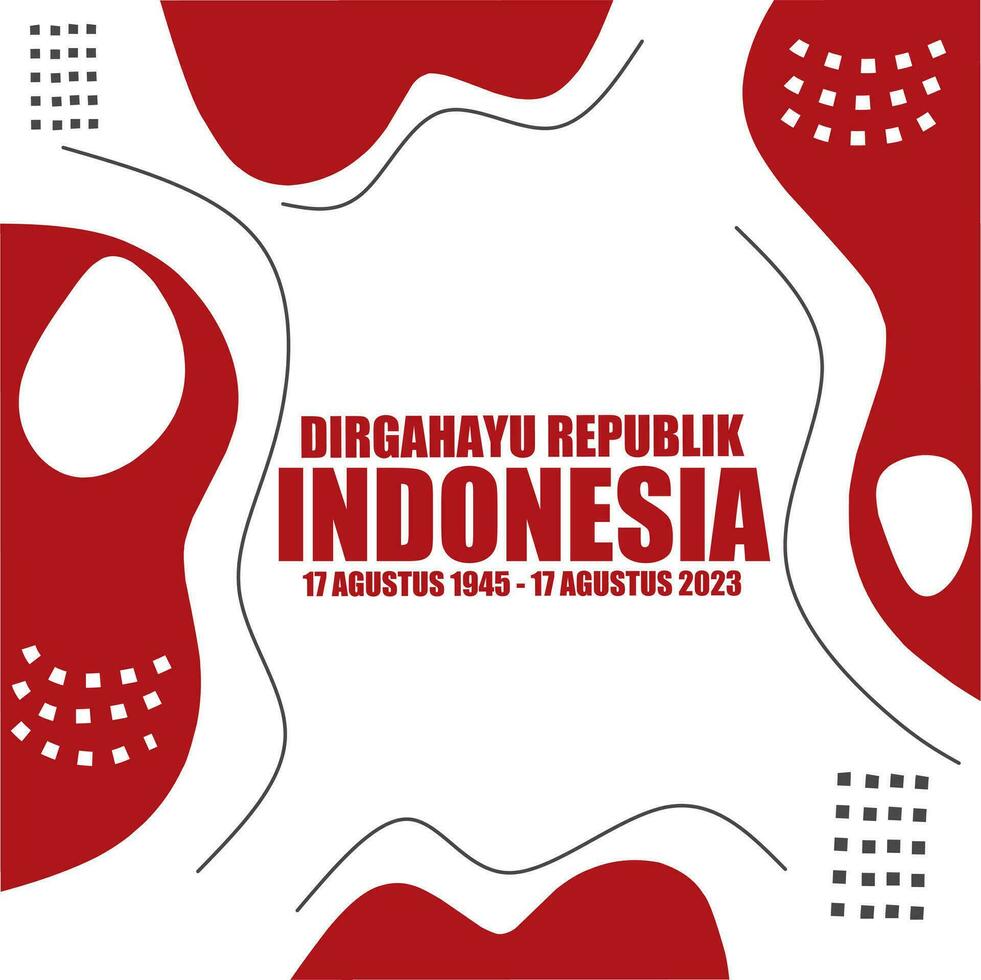 felice illustrazione di progettazione del modello di vettore di celebrazione del giorno dell'indipendenza dell'indonesia