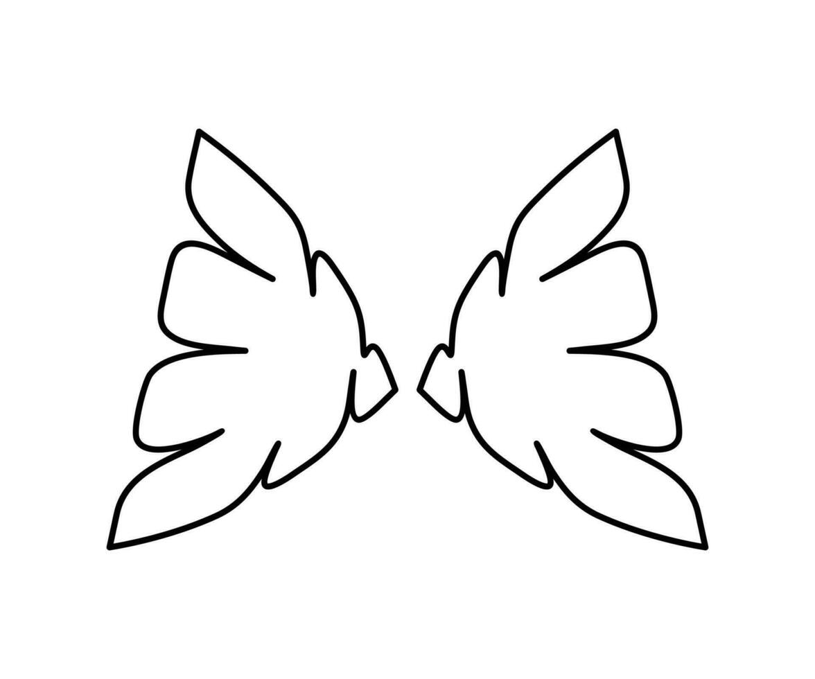 Ali icona semplice linea design. Ali distintivo su un' bianca sfondo. vettore illustrazione.