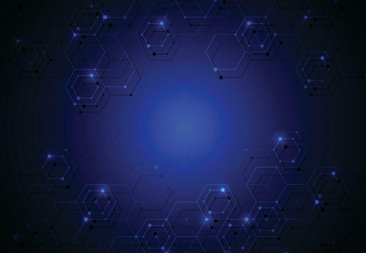 modello di scienza astratta. linee tecnologiche e sfondo di connessione punti. carta da parati o banner con molecole di dna. illustrazione vettoriale