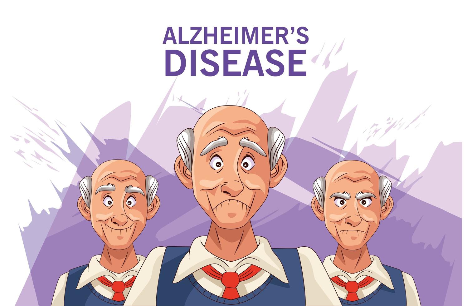 vecchi pazienti con personaggi della malattia di alzheimer vettore
