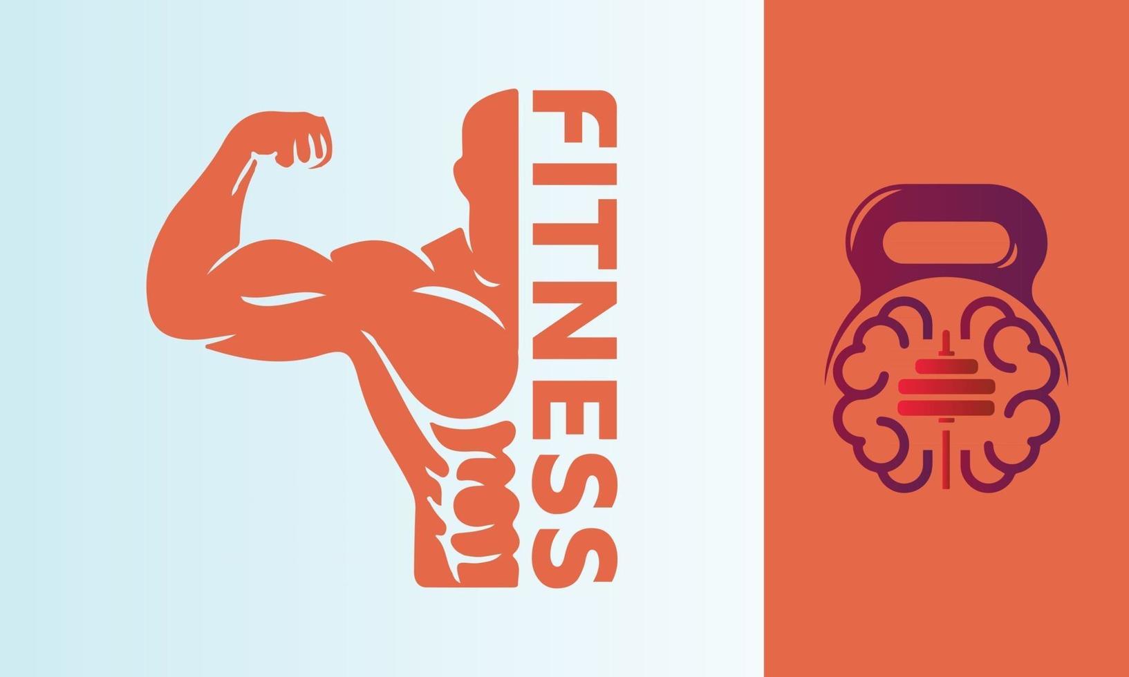 fitness e brainstorming vector logo design