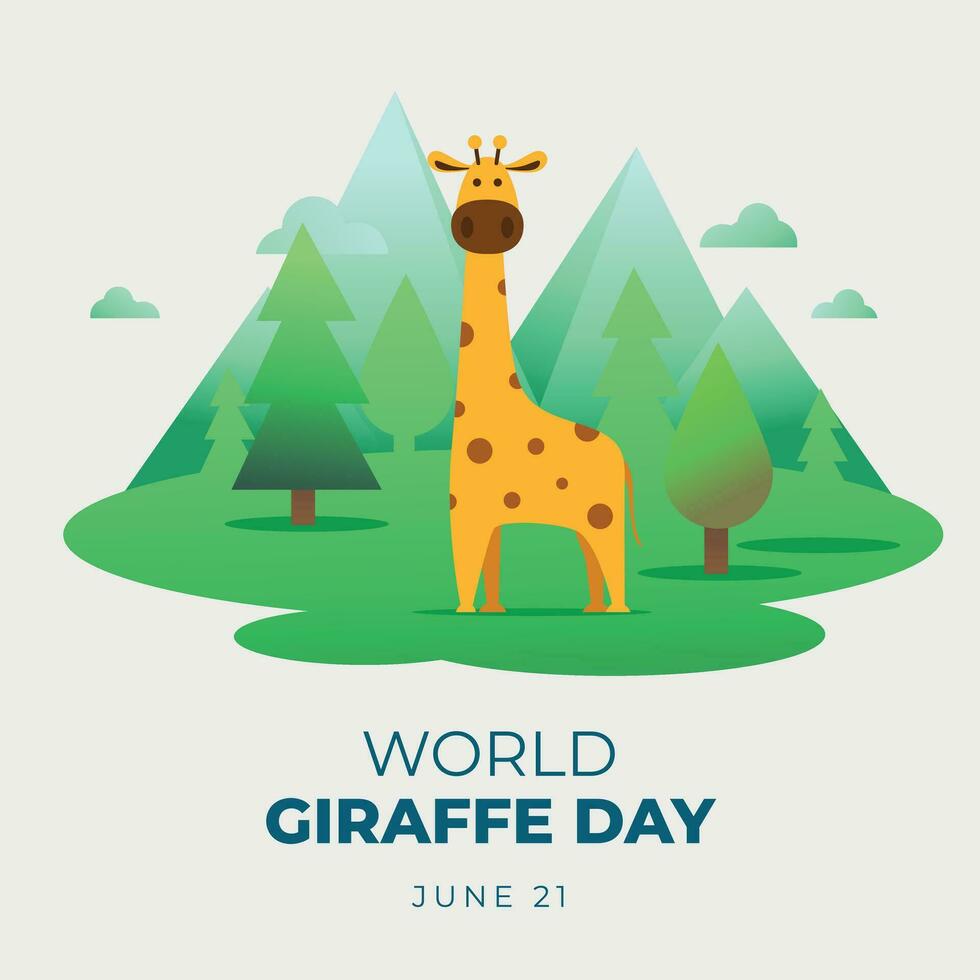 mondo giraffa giorno design modello per celebrazione. giraffa giorno vettore design. giraffa vettore design. piatto design di animale.