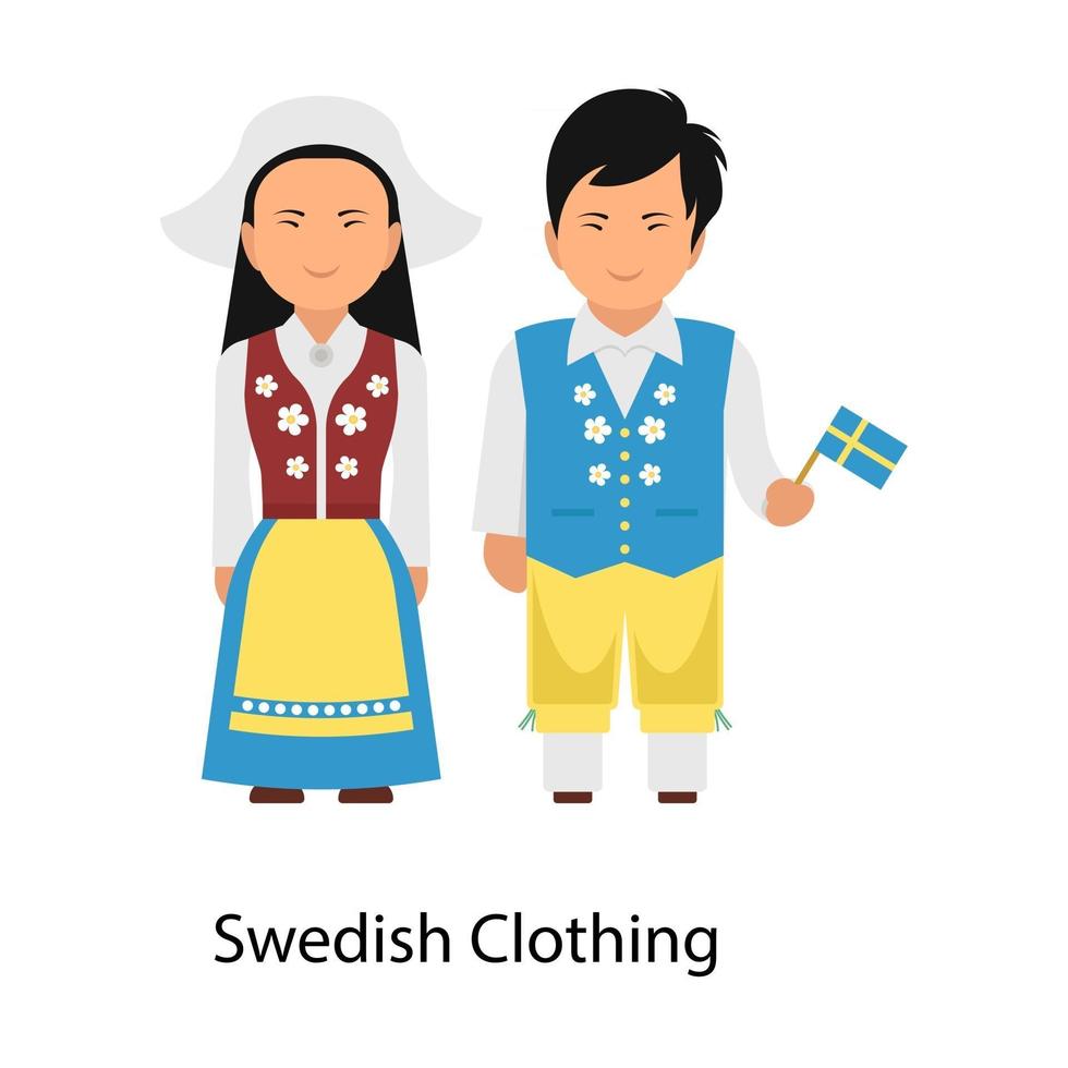vestiti svedesi che indossano vettore