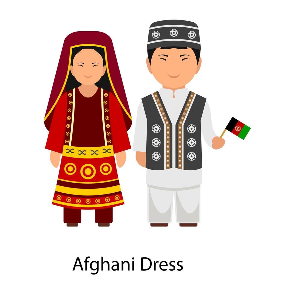 vestito afgano bellissimo vettore