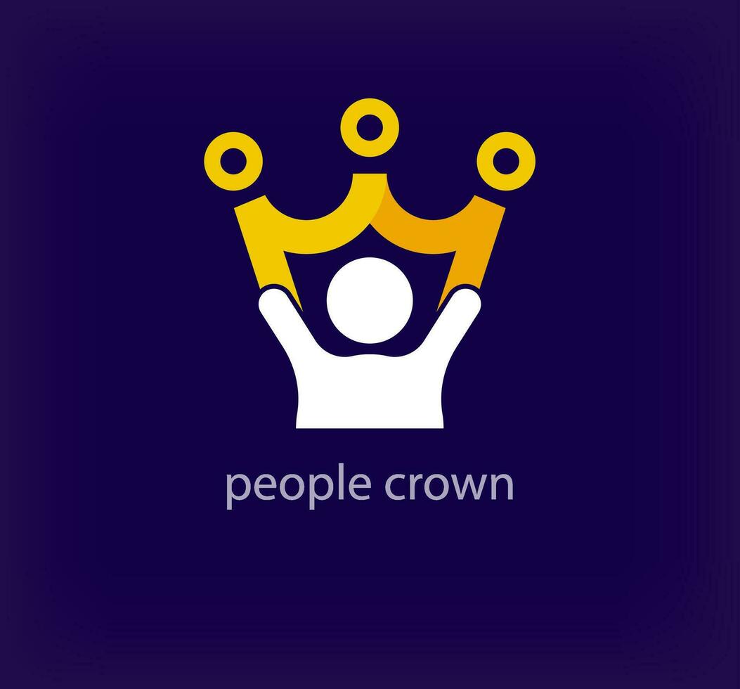 creativo squadra capo corona logo. unico colore transizioni. umano logo modello indossare unico corona. vettore