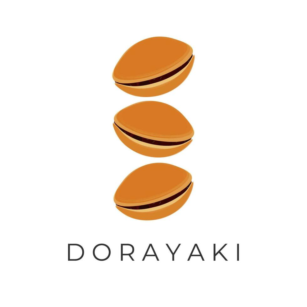 mucchio di giapponese Dorayaki torta illustrazione logo vettore