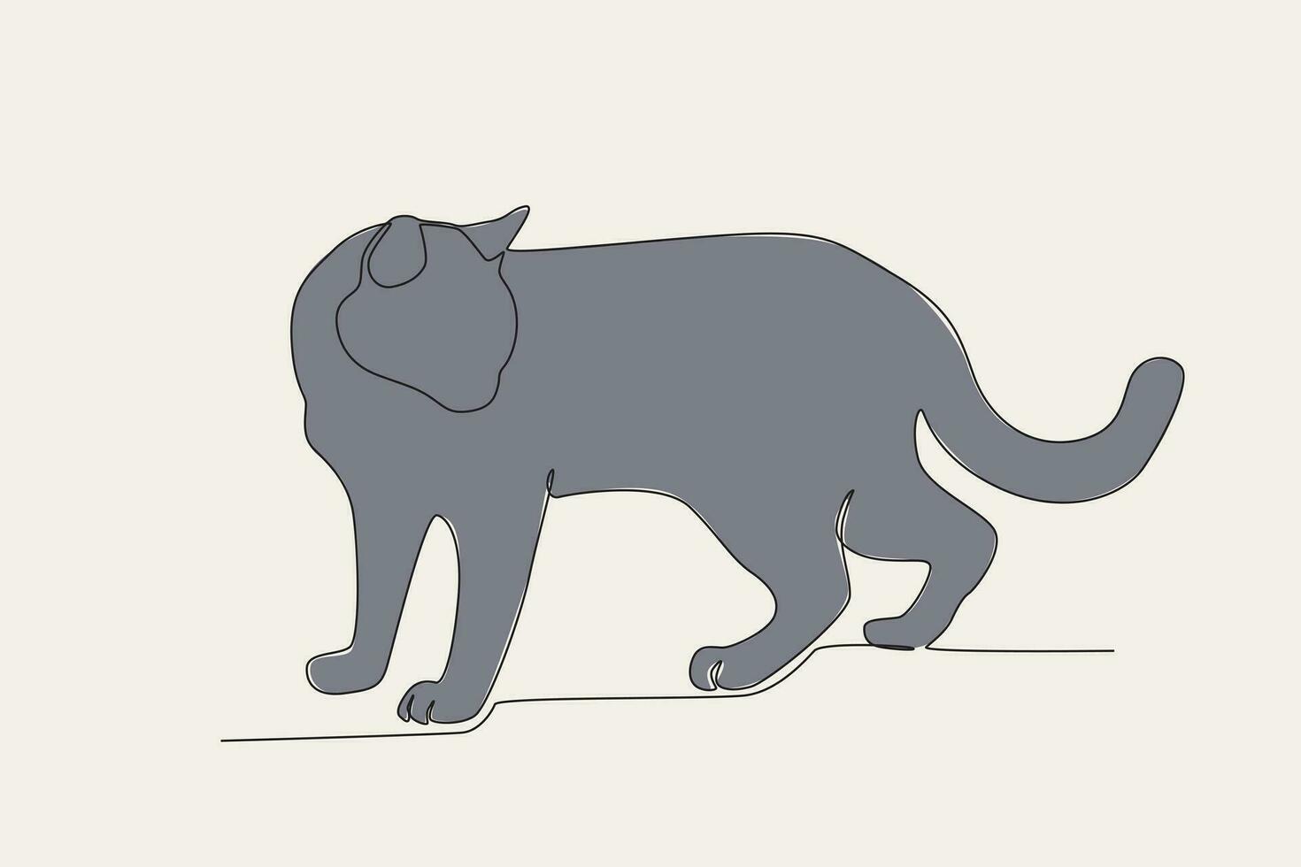 colorato illustrazione di un' gatto guardare giù vettore