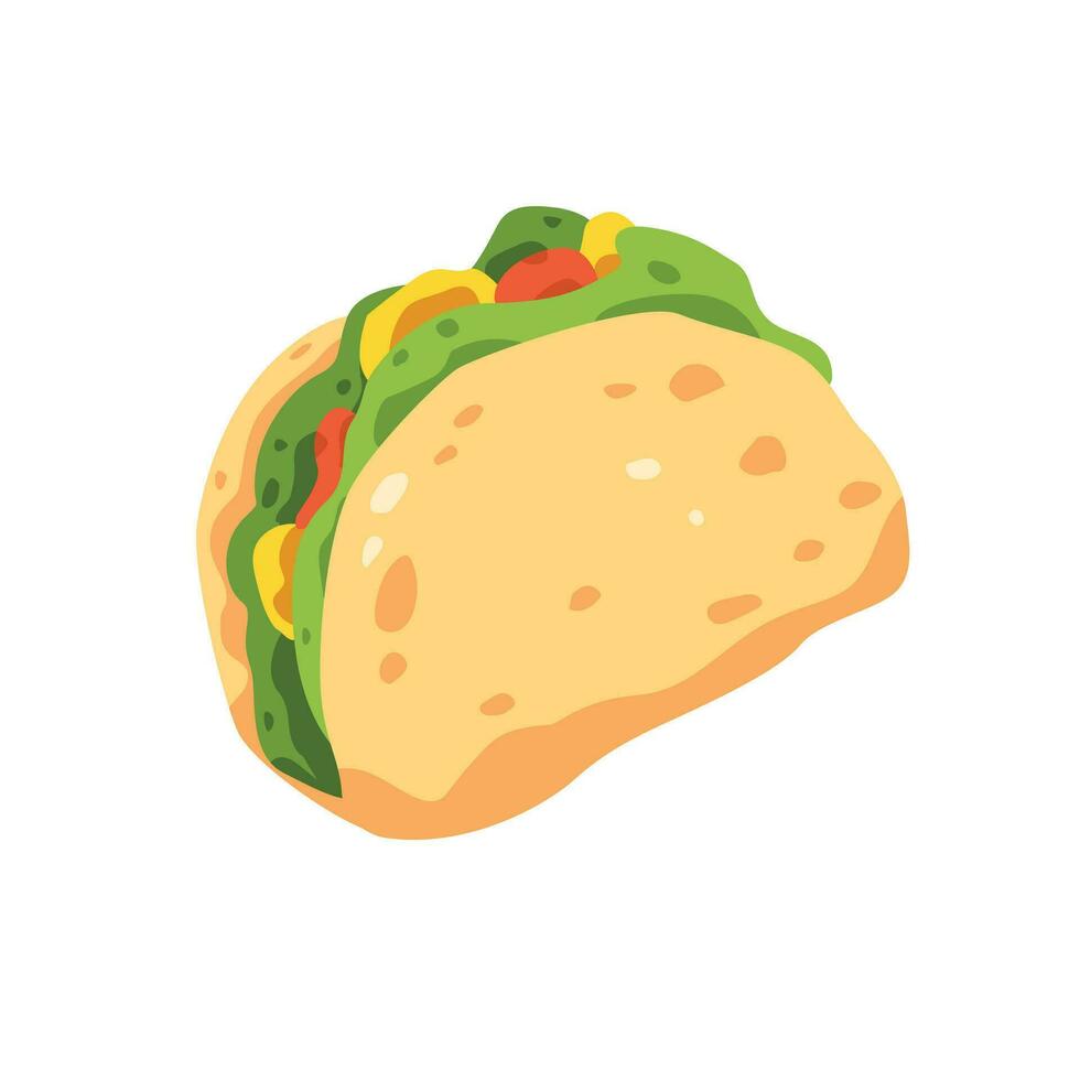 taco messicano cibo cartone animato vettore illustrazione