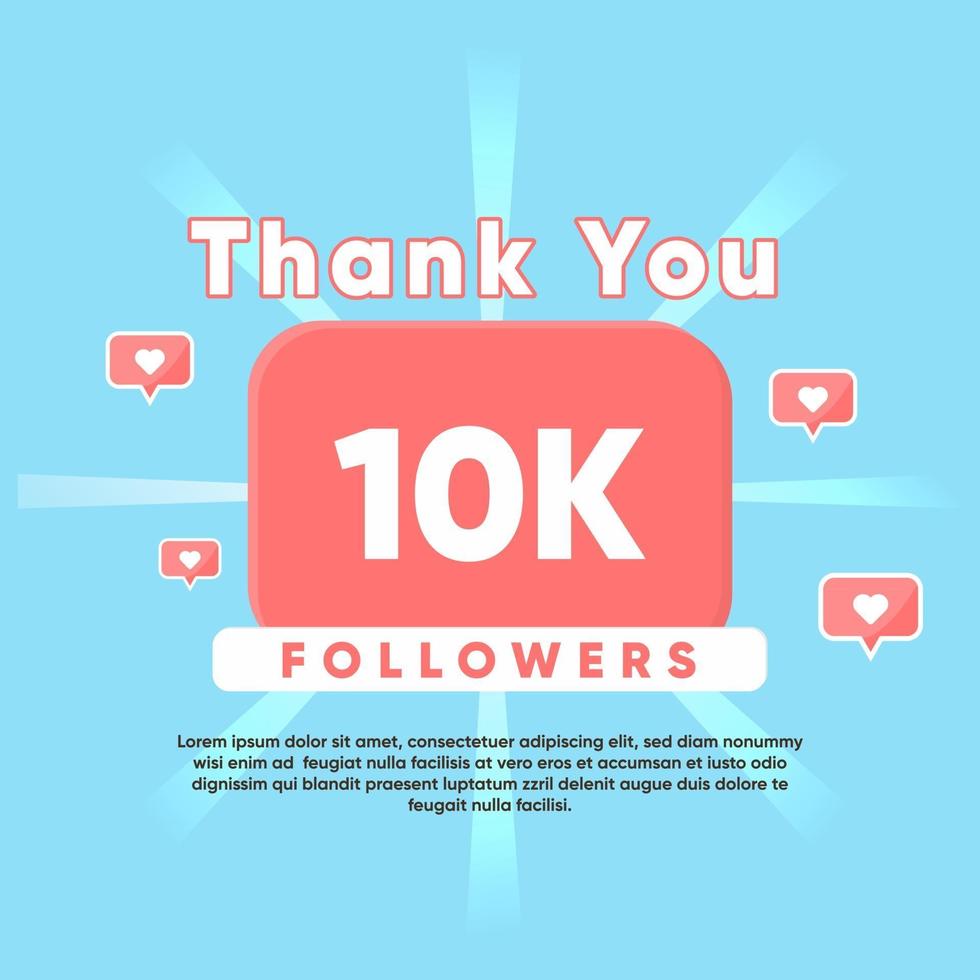 grazie per i 10k follower vettore