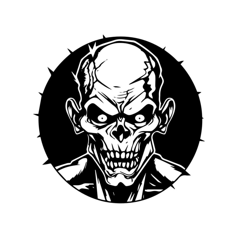 raccapricciante zombie mano disegnato logo design illustrazione vettore